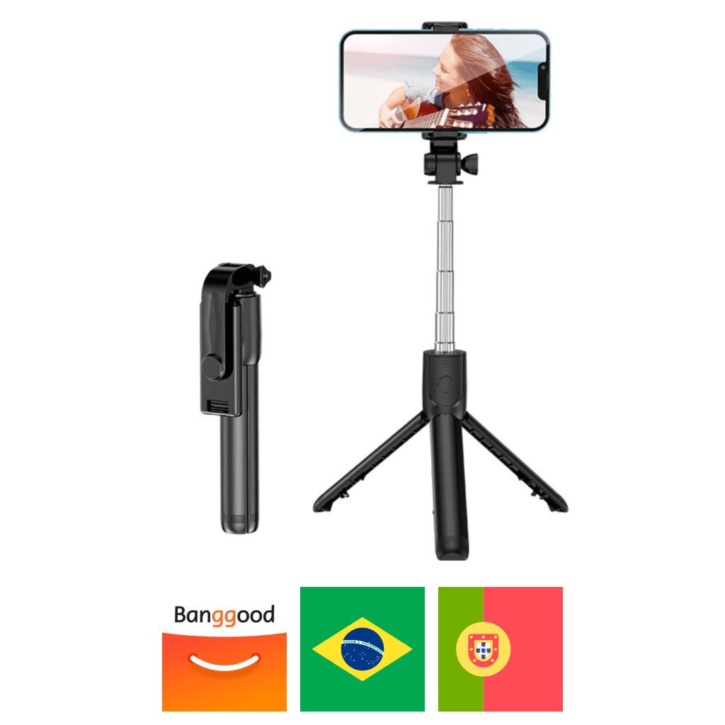 Comprar Bastão Pau de Selfie com Tripé Banggood Brasil Portugal Gaszed